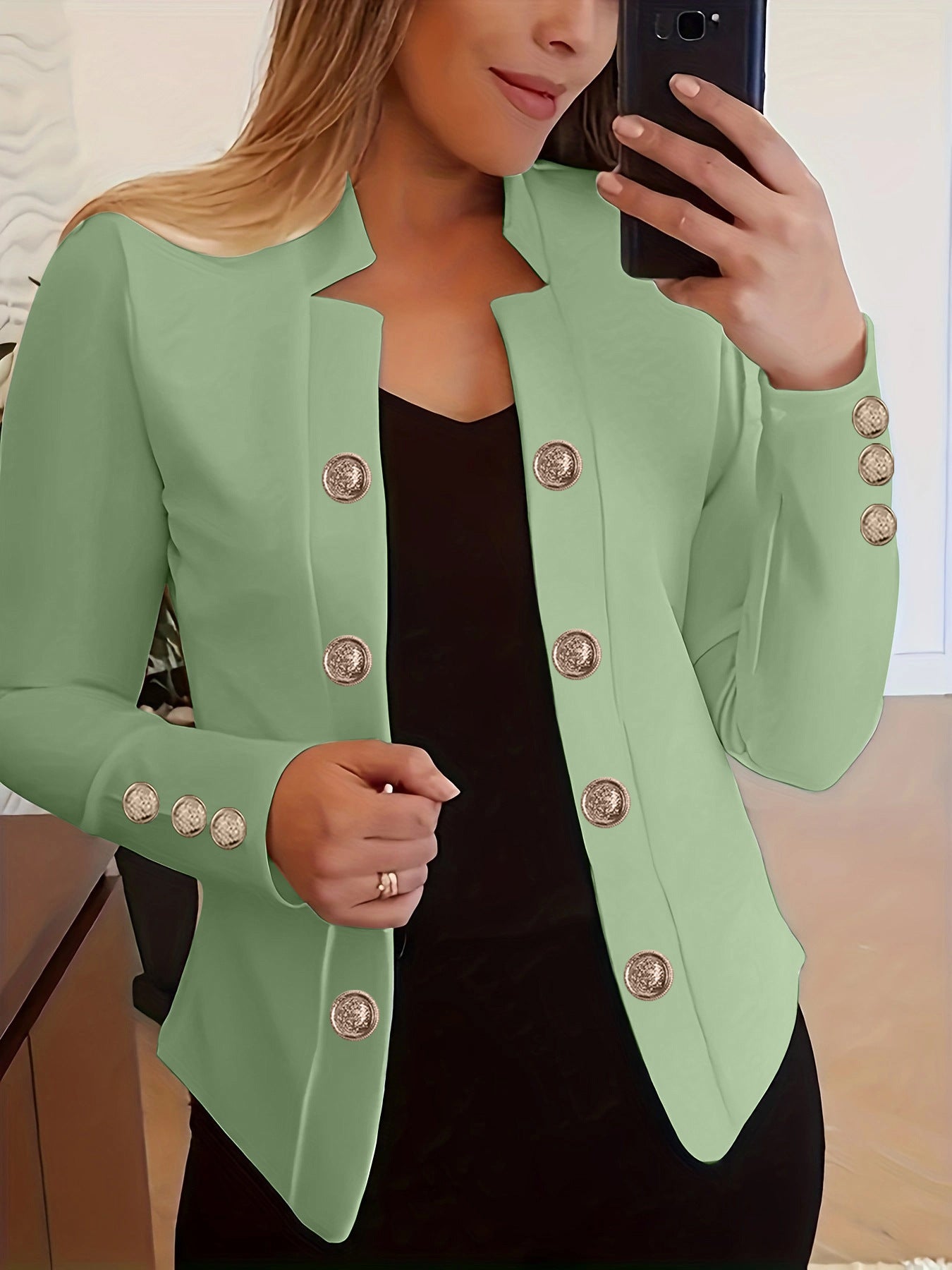 Women's Fashion Cuff Button Small Suit