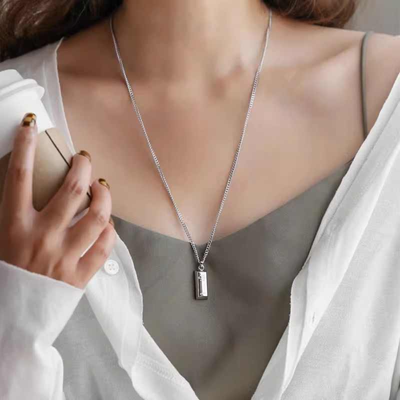 Special-interest Design Rich Small Gold Bar Long Necklace For Women