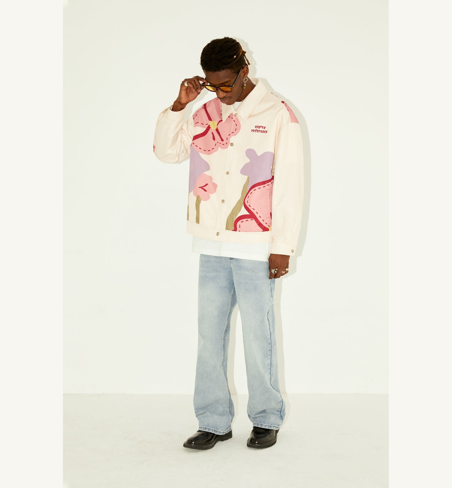 Original Spring Flowers Trend Loose Printed Jacket Coat